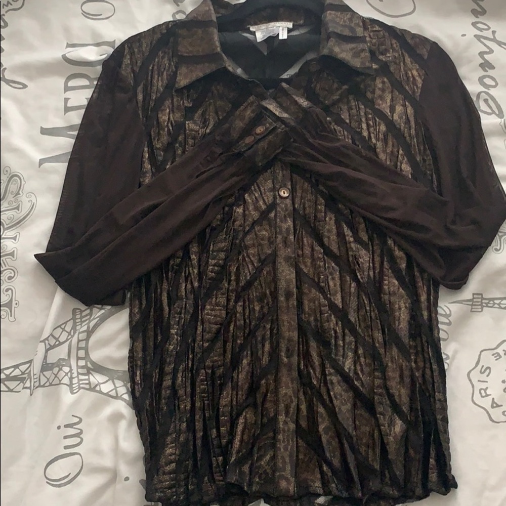 Brown button down shirt